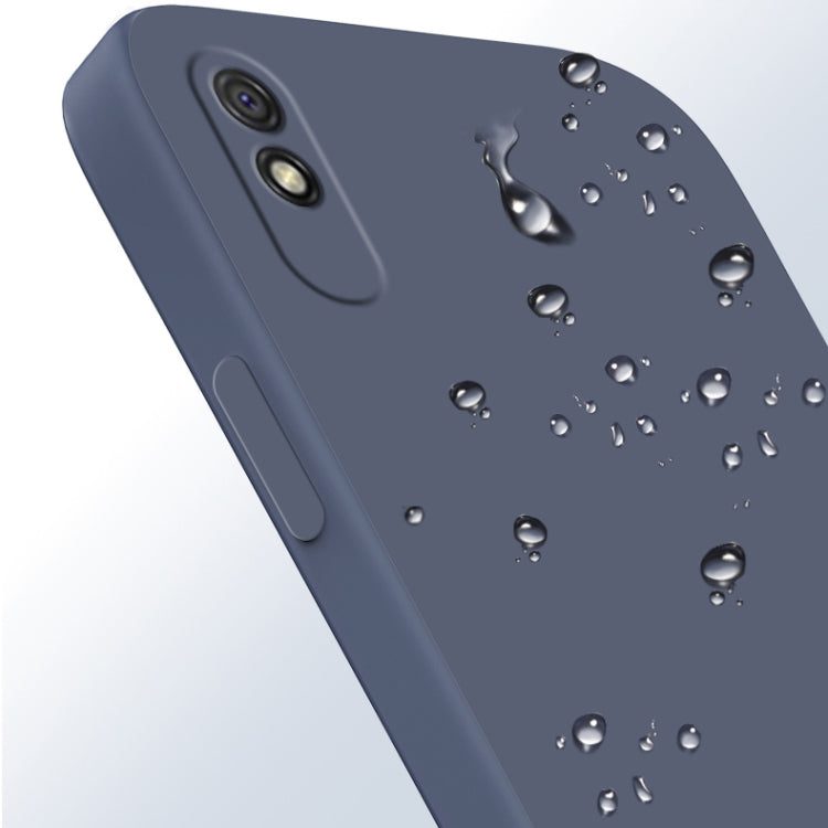 For Xiaomi Redmi 9A Solid Color Imitation Liquid Silicone Straight Edge Dropproof Full Coverage Protective Case(Blue) - Xiaomi Cases by buy2fix | Online Shopping UK | buy2fix