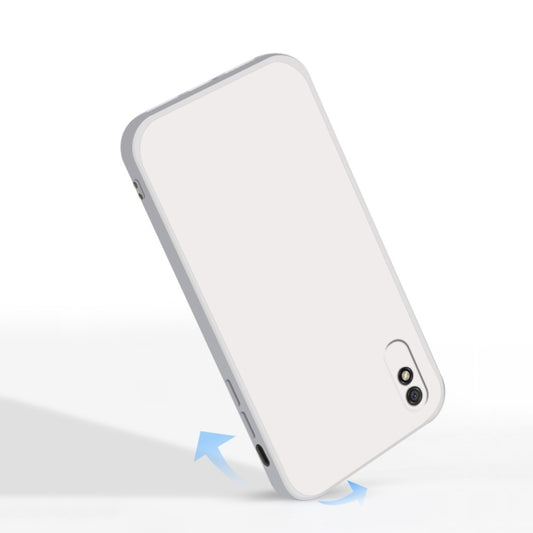 For Xiaomi Redmi 9A Solid Color Imitation Liquid Silicone Straight Edge Dropproof Full Coverage Protective Case(Black) by buy2fix