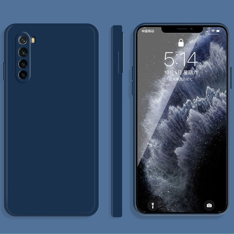 For Xiaomi Redmi Note 8 Solid Color Imitation Liquid Silicone Straight Edge Dropproof Full Coverage Protective Case(Blue) - Xiaomi Cases by buy2fix | Online Shopping UK | buy2fix