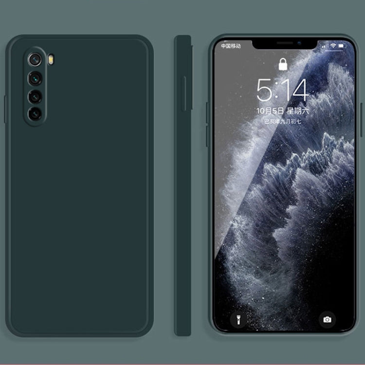 For Xiaomi Redmi Note 8 Solid Color Imitation Liquid Silicone Straight Edge Dropproof Full Coverage Protective Case(Dark Green) - Xiaomi Cases by buy2fix | Online Shopping UK | buy2fix
