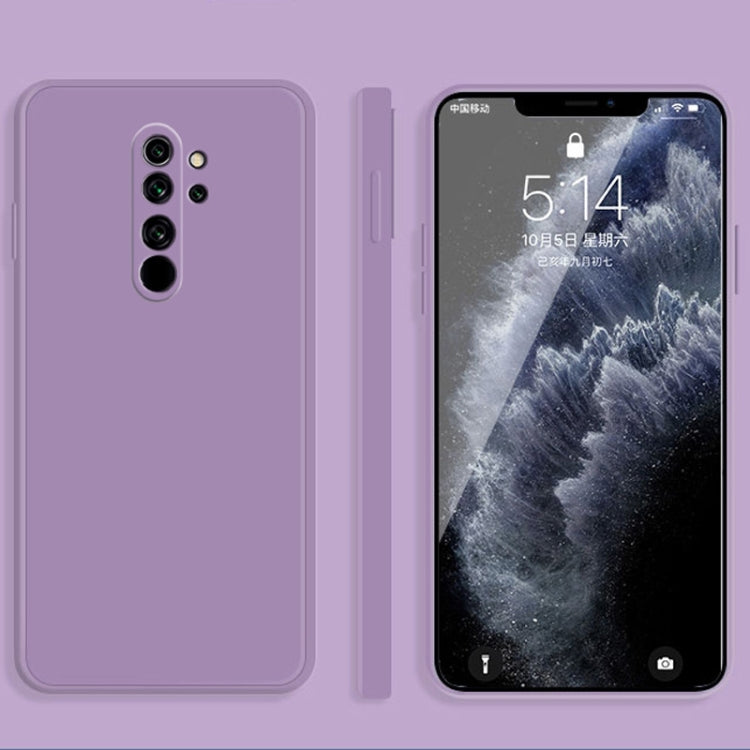 For Xiaomi Redmi Note 8 Pro Solid Color Imitation Liquid Silicone Straight Edge Dropproof Full Coverage Protective Case(Purple) - Xiaomi Cases by buy2fix | Online Shopping UK | buy2fix