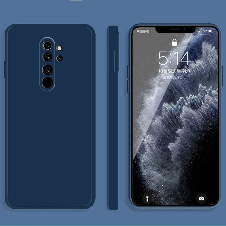 For Xiaomi Redmi Note 8 Pro Solid Color Imitation Liquid Silicone Straight Edge Dropproof Full Coverage Protective Case(Blue) - Xiaomi Cases by buy2fix | Online Shopping UK | buy2fix