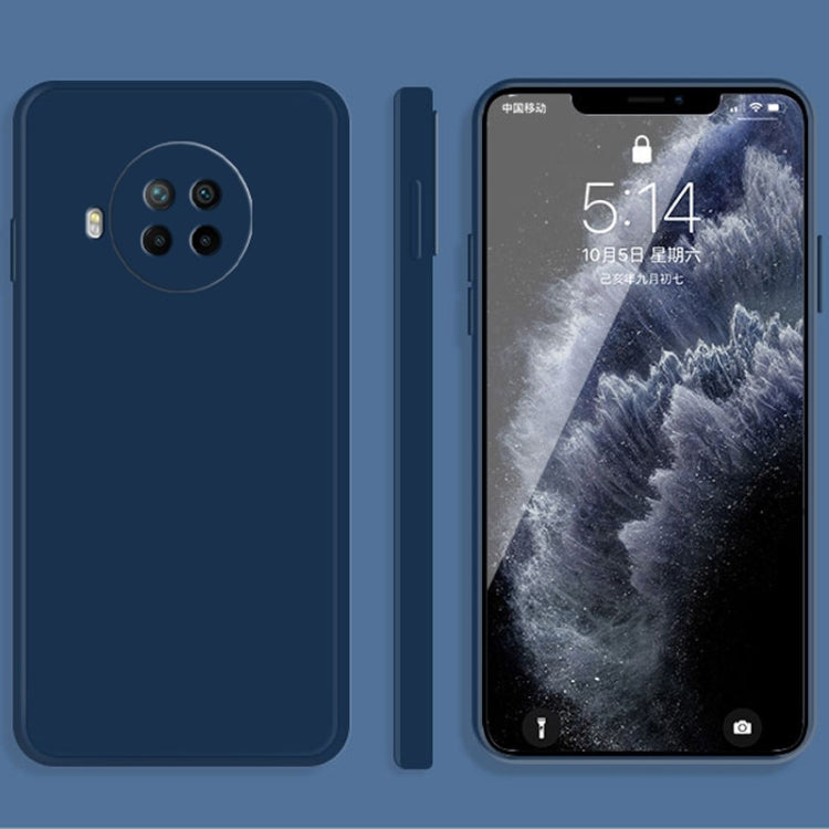 For Xiaomi Redmi Note 9 Pro Solid Color Imitation Liquid Silicone Straight Edge Dropproof Full Coverage Protective Case(Blue) - Xiaomi Cases by buy2fix | Online Shopping UK | buy2fix