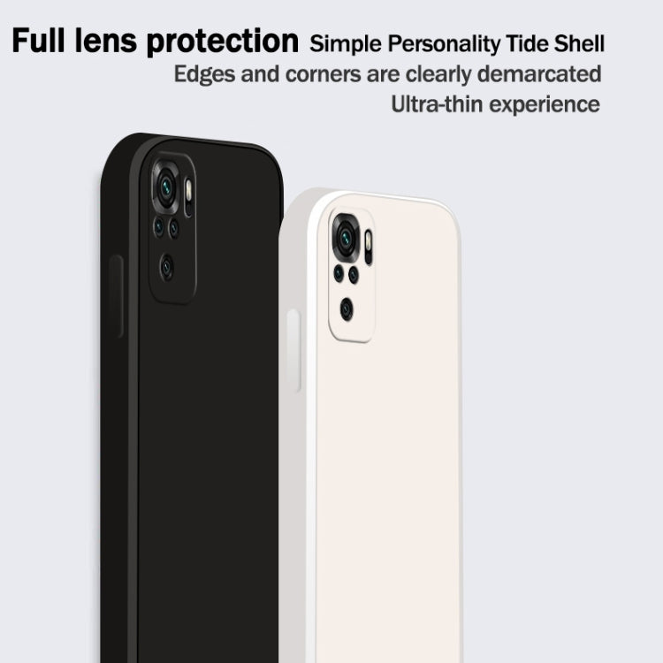 For Xiaomi Redmi Note 10 Solid Color Imitation Liquid Silicone Straight Edge Dropproof Full Coverage Protective Case(Blue) - Xiaomi Cases by buy2fix | Online Shopping UK | buy2fix