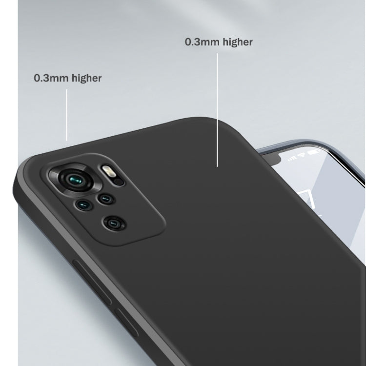 For Xiaomi Redmi Note 10 Solid Color Imitation Liquid Silicone Straight Edge Dropproof Full Coverage Protective Case(Blue) - Xiaomi Cases by buy2fix | Online Shopping UK | buy2fix