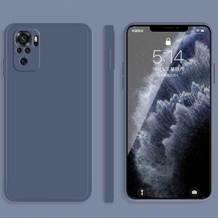 For Xiaomi Redmi Note 10 Solid Color Imitation Liquid Silicone Straight Edge Dropproof Full Coverage Protective Case(Grey) - Xiaomi Cases by buy2fix | Online Shopping UK | buy2fix