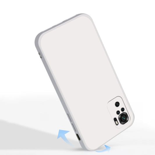 For Xiaomi Redmi Note 10 Solid Color Imitation Liquid Silicone Straight Edge Dropproof Full Coverage Protective Case(Grey) by buy2fix