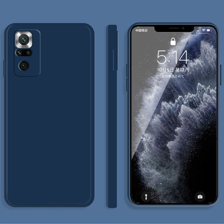 For Xiaomi Redmi Note 10 Pro Solid Color Imitation Liquid Silicone Straight Edge Dropproof Full Coverage Protective Case(Blue) - Xiaomi Cases by buy2fix | Online Shopping UK | buy2fix