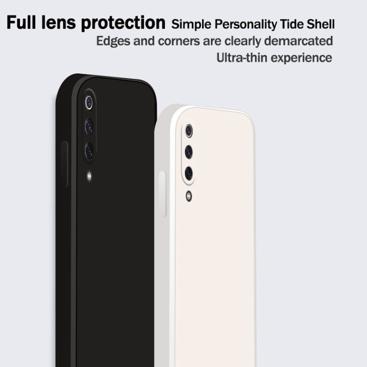 For Xiaomi Mi 9 Solid Color Imitation Liquid Silicone Straight Edge Dropproof Full Coverage Protective Case(Black) - Xiaomi Cases by buy2fix | Online Shopping UK | buy2fix