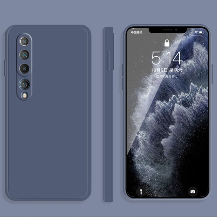 For Xiaomi Mi 10 Solid Color Imitation Liquid Silicone Straight Edge Dropproof Full Coverage Protective Case(Grey) - Xiaomi Cases by buy2fix | Online Shopping UK | buy2fix