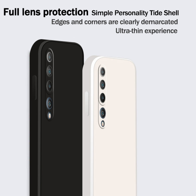 For Xiaomi Mi 10 Solid Color Imitation Liquid Silicone Straight Edge Dropproof Full Coverage Protective Case(Dark Green) - Xiaomi Cases by buy2fix | Online Shopping UK | buy2fix