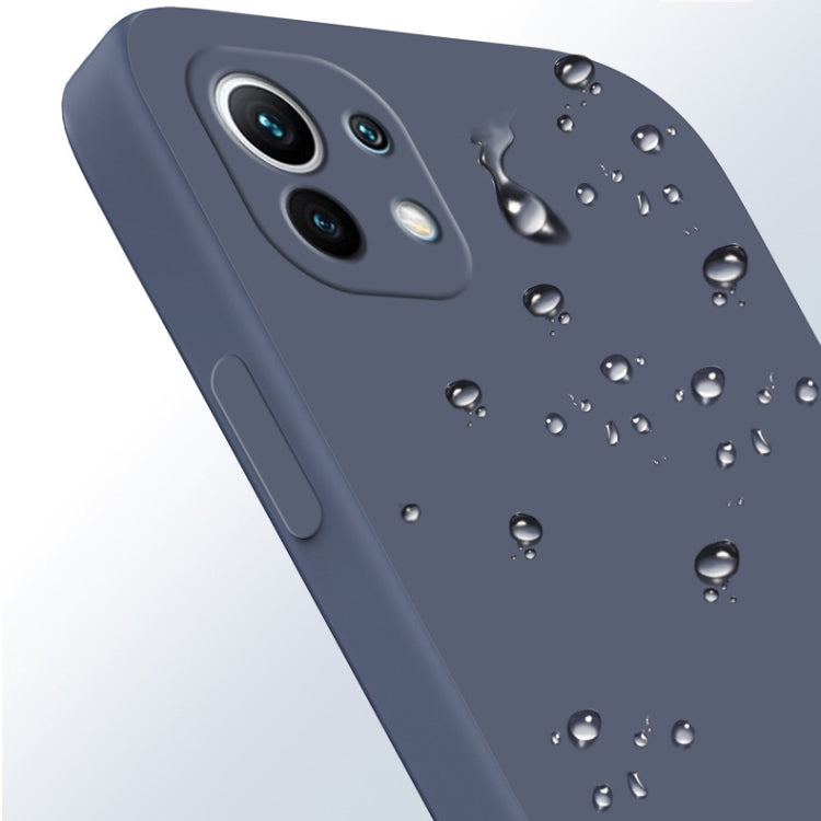 For Xiaomi Mi 11 Solid Color Imitation Liquid Silicone Straight Edge Dropproof Full Coverage Protective Case(Blue) - Xiaomi Cases by buy2fix | Online Shopping UK | buy2fix
