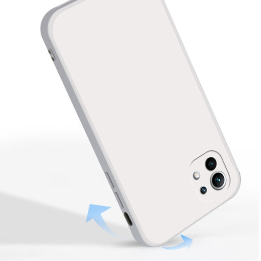 For Xiaomi Mi 11 Solid Color Imitation Liquid Silicone Straight Edge Dropproof Full Coverage Protective Case(Black) by buy2fix