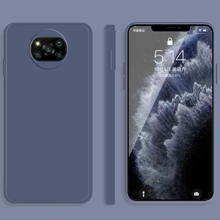 For Xiaomi Poco X3 NFC / Poco X3 Pro Solid Color Imitation Liquid Silicone Straight Edge Dropproof Full Coverage Protective Case(Grey) - Xiaomi Cases by buy2fix | Online Shopping UK | buy2fix