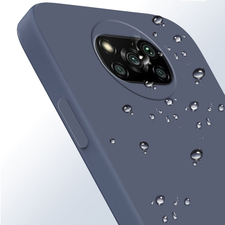 For Xiaomi Poco X3 NFC / Poco X3 Pro Solid Color Imitation Liquid Silicone Straight Edge Dropproof Full Coverage Protective Case(Grey) - Xiaomi Cases by buy2fix | Online Shopping UK | buy2fix