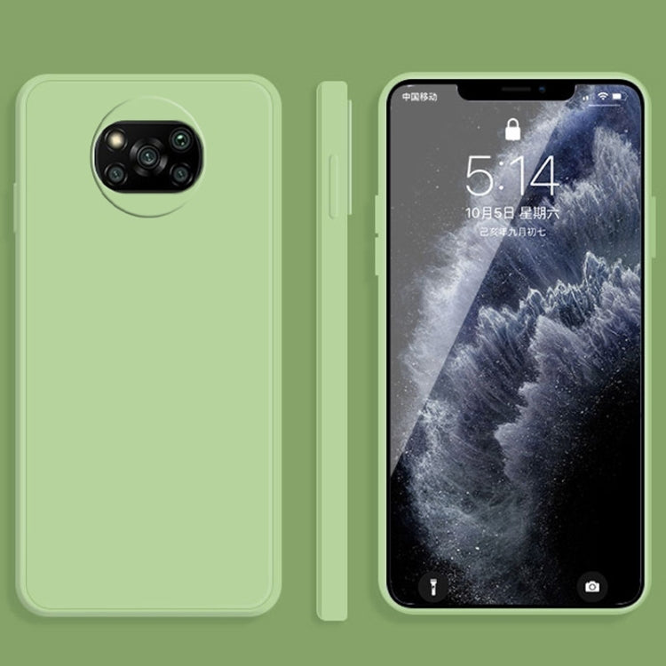 For Xiaomi Poco X3 NFC / Poco X3 Pro Solid Color Imitation Liquid Silicone Straight Edge Dropproof Full Coverage Protective Case(Matcha Green) - Xiaomi Cases by buy2fix | Online Shopping UK | buy2fix