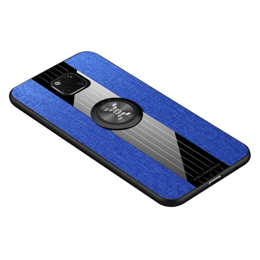 For Huawei Mate 20 Pro XINLI Stitching Cloth Textue Shockproof TPU Protective Case with Ring Holder(Blue) by XINLI