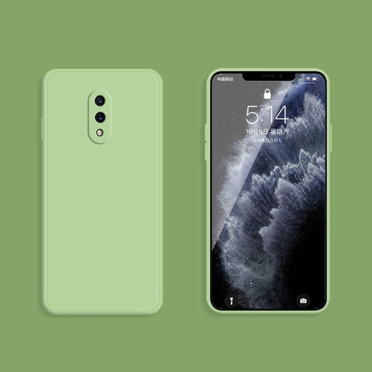 For OnePlus 7 Solid Color Imitation Liquid Silicone Straight Edge Dropproof Full Coverage Protective Case(Matcha Green) by buy2fix