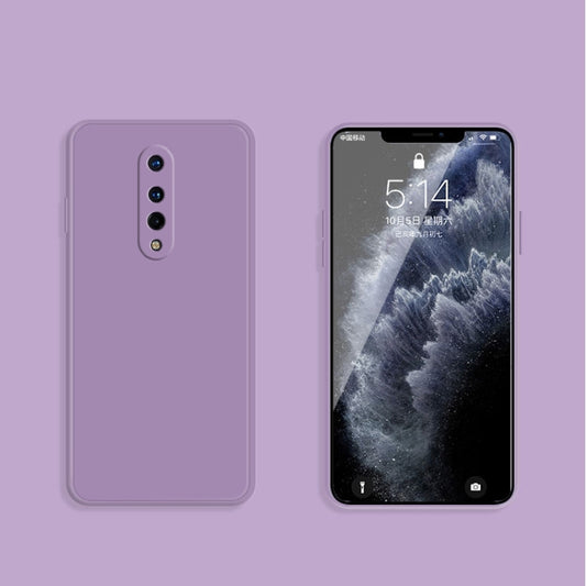For OnePlus 8 Solid Color Imitation Liquid Silicone Straight Edge Dropproof Full Coverage Protective Case(Purple) by buy2fix