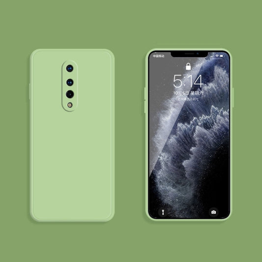 For OnePlus 8 Solid Color Imitation Liquid Silicone Straight Edge Dropproof Full Coverage Protective Case(Matcha Green) by buy2fix