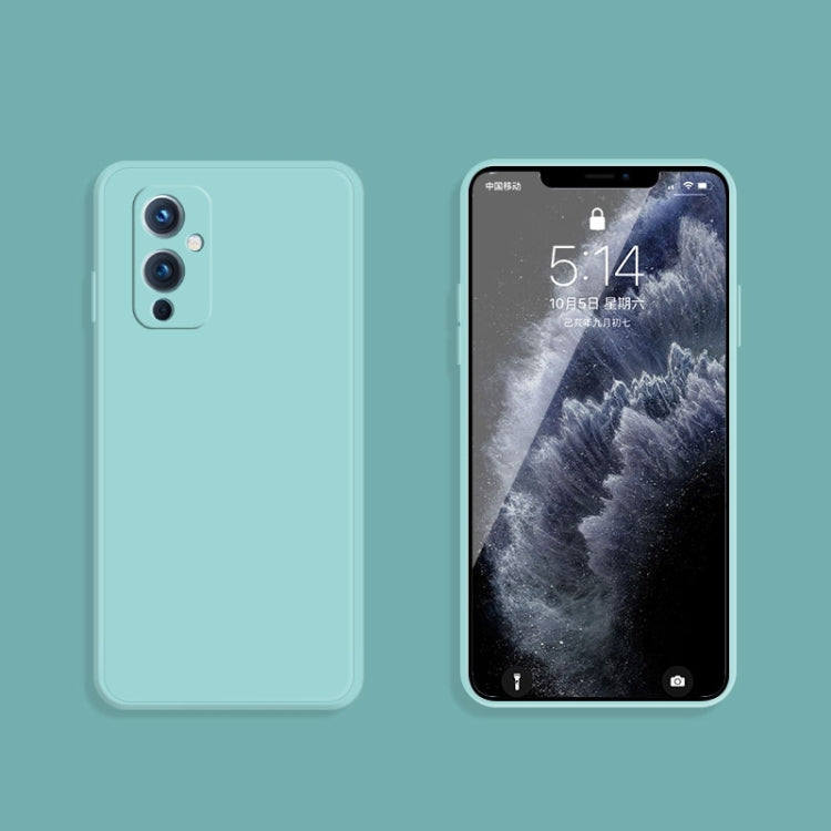 For OnePlus 9 Solid Color Imitation Liquid Silicone Straight Edge Dropproof Full Coverage Protective Case(Sky Blue) - OnePlus Cases by buy2fix | Online Shopping UK | buy2fix