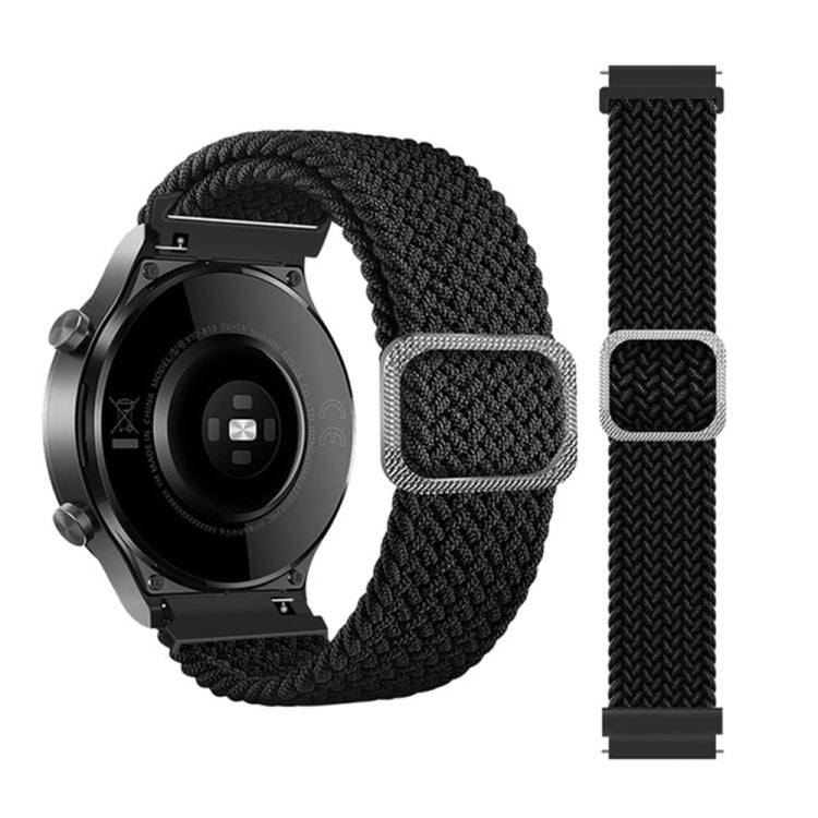 22mm Universal Adjustable Nylon Braided Elasticity Watch Band(Black) - 22mm Bands by buy2fix | Online Shopping UK | buy2fix