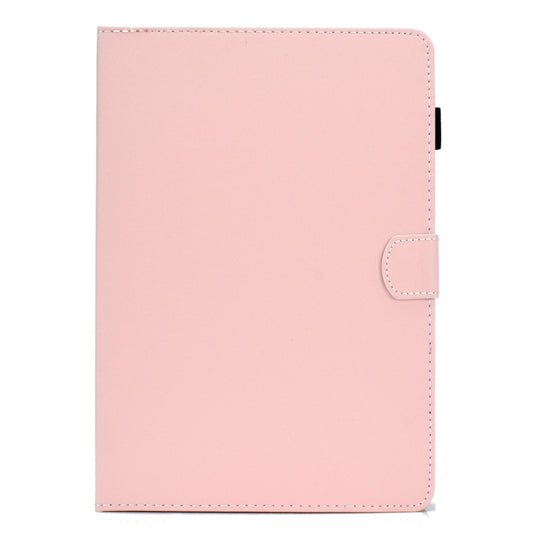 For iPad 10.2 2021 / 2020 / 2019 Solid Color Horizontal Flip Leather Case with Holder & Card Slots & Pen Slot & Sleep / Wake-up Function(Pink) by buy2fix
