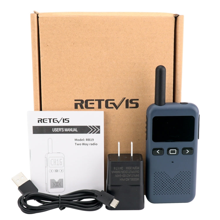 RETEVIS RB19 462.5500-467.7125MHz 22CHS FRS License-free Two Way Radio Handheld Walkie Talkie, US Plug(Navy Blue) by RETEVIS