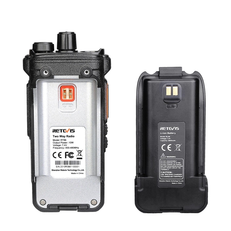 RETEVIS RT86 10W 430-440MHz 16CHS Two Way Radio Handheld Walkie Talkie with Wireless Copy Function(Black) - Handheld Walkie Talkie by RETEVIS | Online Shopping UK | buy2fix