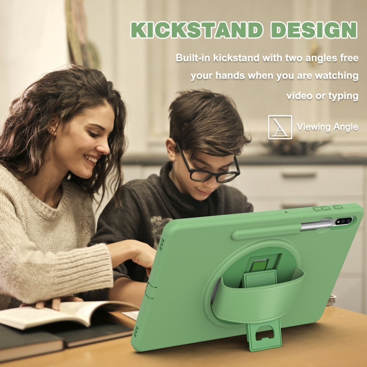 For Samsung Galaxy Tab S8+ / Tab S8 Plus / Tab S7 FE / Tab S7+ SM-T970 360 Degree Rotation PC + TPU Protective Case with Holder & Hand-strap & Pen Slot(Green) by buy2fix