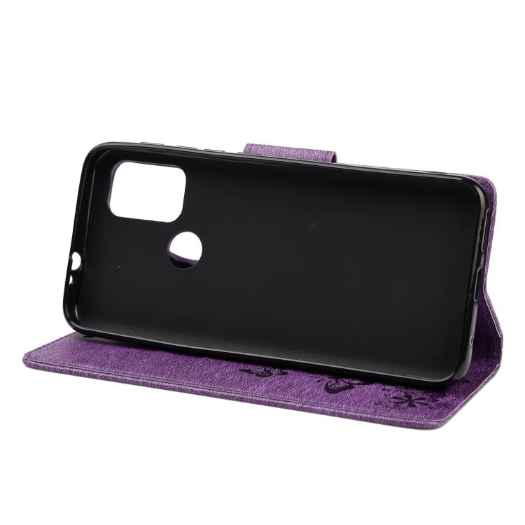 For Motorola Moto G30 Butterflies Embossing Horizontal Flip Leather Case with Holder & Card Slots & Wallet(Purple) - Motorola Cases by buy2fix | Online Shopping UK | buy2fix