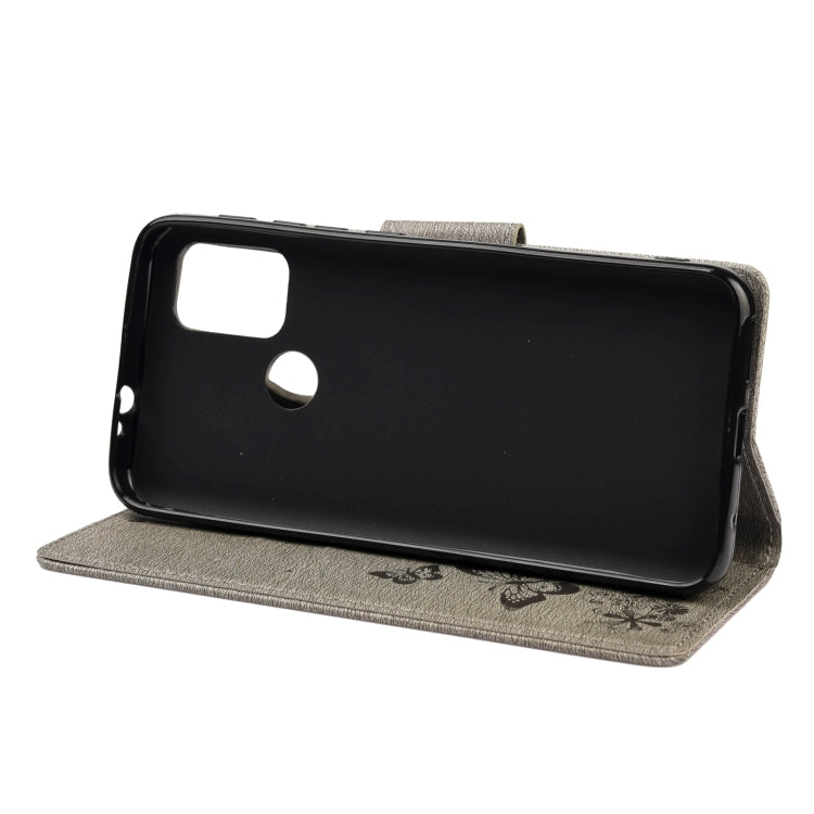 For Motorola Moto G30 Butterflies Embossing Horizontal Flip Leather Case with Holder & Card Slots & Wallet(Grey) - Motorola Cases by buy2fix | Online Shopping UK | buy2fix