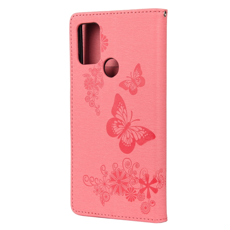 For Motorola Moto G30 Butterflies Embossing Horizontal Flip Leather Case with Holder & Card Slots & Wallet(Pink)) - Motorola Cases by buy2fix | Online Shopping UK | buy2fix