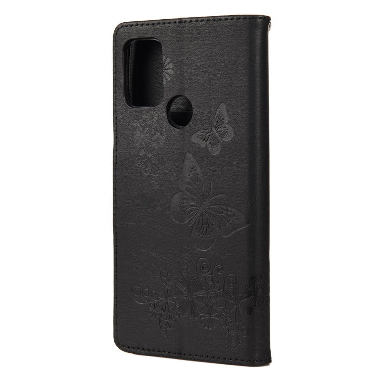 For Motorola Moto G30 Butterflies Embossing Horizontal Flip Leather Case with Holder & Card Slots & Wallet(Black) - Motorola Cases by buy2fix | Online Shopping UK | buy2fix