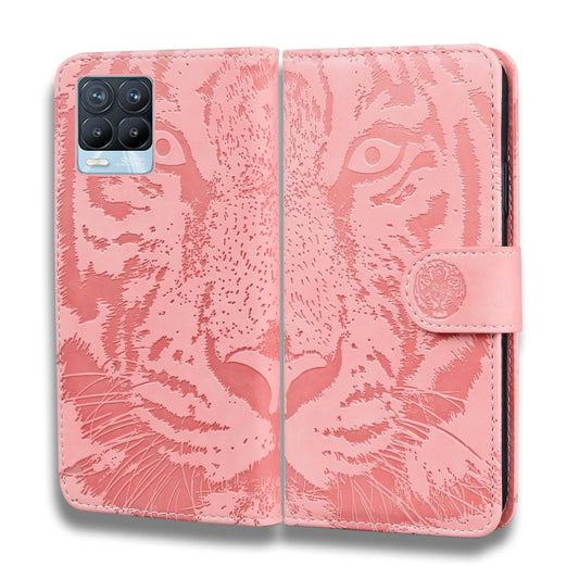 For OPPO Realme 8 / Realme 8 Pro Tiger Embossing Pattern Horizontal Flip Leather Case with Holder & Card Slots & Wallet(Pink) by buy2fix