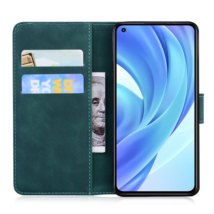 For Xiaomi Mi 11 Lite Tiger Embossing Pattern Horizontal Flip Leather Case with Holder & Card Slots & Wallet(Green) - Xiaomi Cases by buy2fix | Online Shopping UK | buy2fix