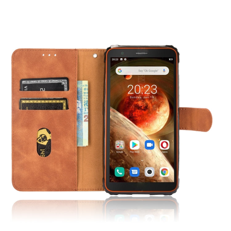For Blackview BV6600 Solid Color Skin Feel Magnetic Buckle Horizontal Flip Calf Texture PU Leather Case with Holder & Card Slots & Wallet(Brown) - More Brand by buy2fix | Online Shopping UK | buy2fix