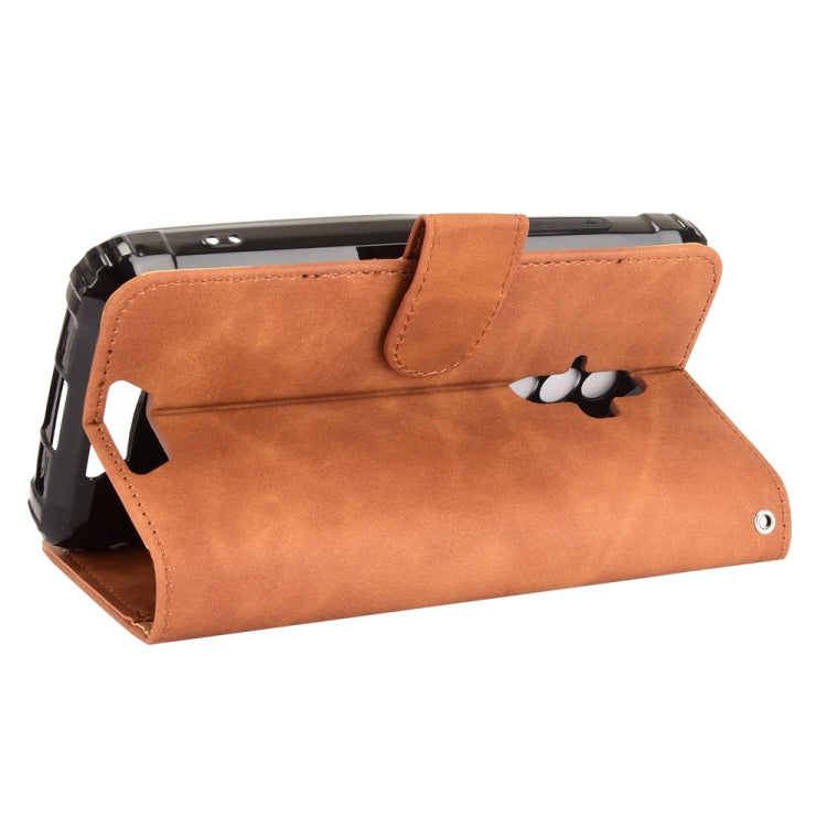 For Blackview BV6600 Solid Color Skin Feel Magnetic Buckle Horizontal Flip Calf Texture PU Leather Case with Holder & Card Slots & Wallet(Brown) - More Brand by buy2fix | Online Shopping UK | buy2fix