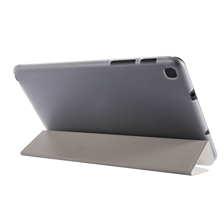 Silk Texture Three-fold Horizontal Flip Leather Case with Holder For Samsung Galaxy Tab A7 Lite 8.7 T220 / T225(White) - Tab A7 Lite T220 / T225 by buy2fix | Online Shopping UK | buy2fix
