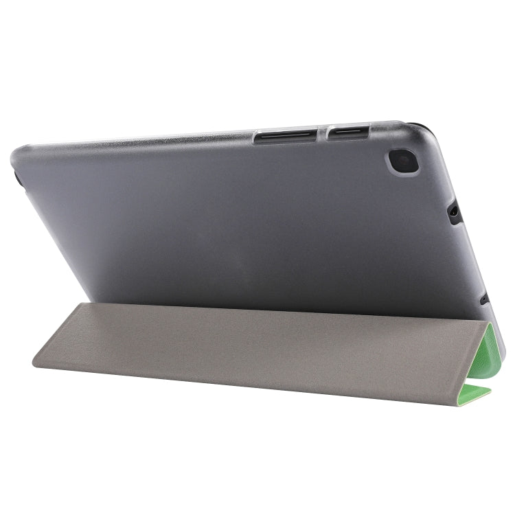 Silk Texture Three-fold Horizontal Flip Leather Case with Holder For Samsung Galaxy Tab A7 Lite 8.7 T220 / T225(Green) - Tab A7 Lite T220 / T225 by buy2fix | Online Shopping UK | buy2fix