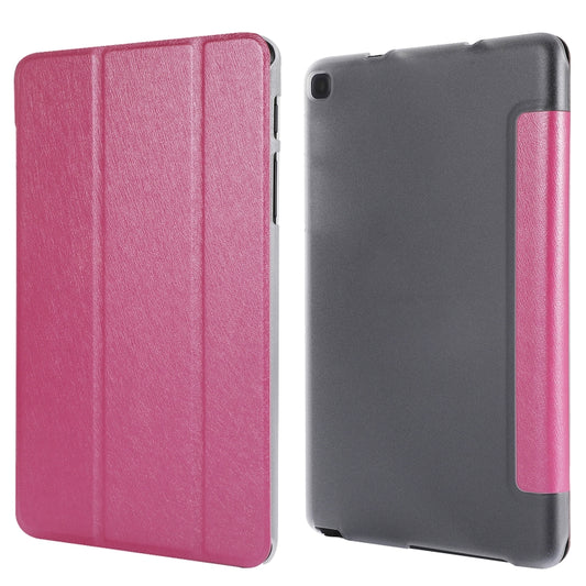 Silk Texture Three-fold Horizontal Flip Leather Case with Holder For Samsung Galaxy Tab A7 Lite 8.7 T220 / T225(Rose Red) by buy2fix