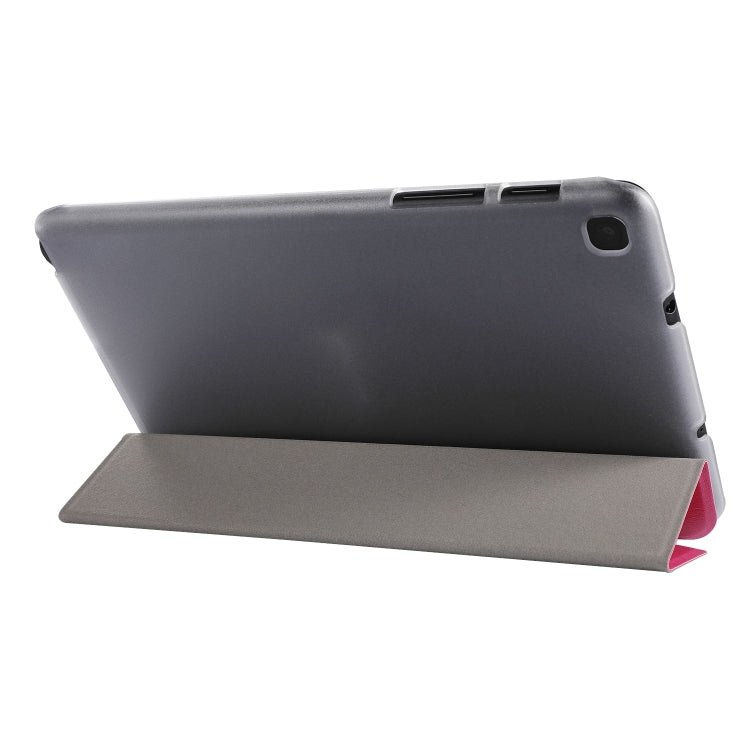 Silk Texture Three-fold Horizontal Flip Leather Case with Holder For Samsung Galaxy Tab A7 Lite 8.7 T220 / T225(Rose Red) - Tab A7 Lite T220 / T225 by buy2fix | Online Shopping UK | buy2fix