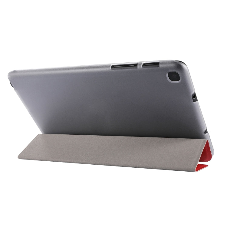 Silk Texture Three-fold Horizontal Flip Leather Case with Holder For Samsung Galaxy Tab A7 Lite 8.7 T220 / T225(Red) - Tab A7 Lite T220 / T225 by buy2fix | Online Shopping UK | buy2fix