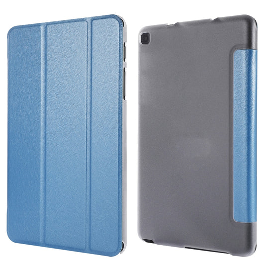 Silk Texture Three-fold Horizontal Flip Leather Case with Holder For Samsung Galaxy Tab A7 Lite 8.7 T220 / T225(Blue) by buy2fix