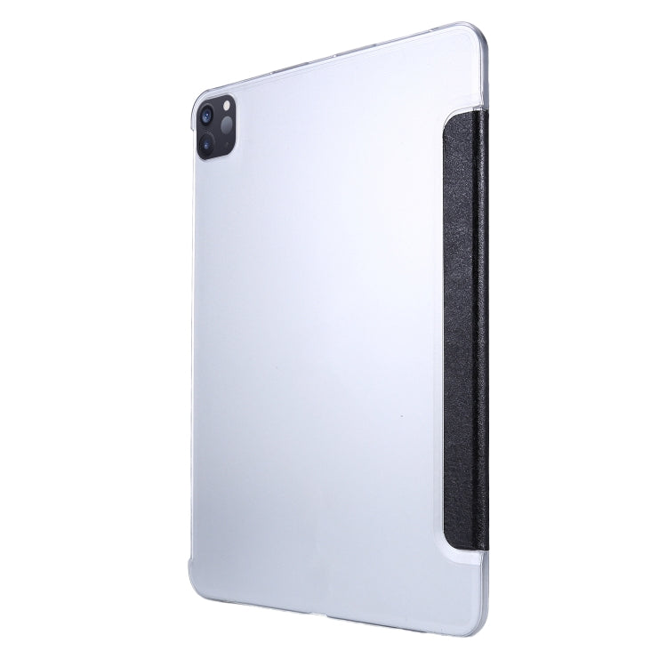 For iPad Air 13 2025 / 2024 / iPad Pro 12.9 2022 / 2021 Silk Texture Three-fold Horizontal Flip Leather Tablet Case with Holder & Pen Slot(Black) - iPad Pro 12.9 (2022/2021) Cases by buy2fix | Online Shopping UK | buy2fix