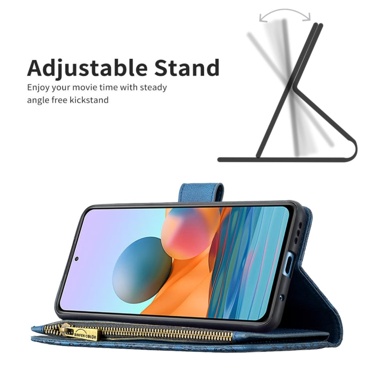 For Xiaomi Redmi Note 10 Pro Flying Butterfly Embossing Pattern Zipper Horizontal Flip Leather Case with Holder & Card Slots & Wallet(Blue) - Xiaomi Cases by buy2fix | Online Shopping UK | buy2fix