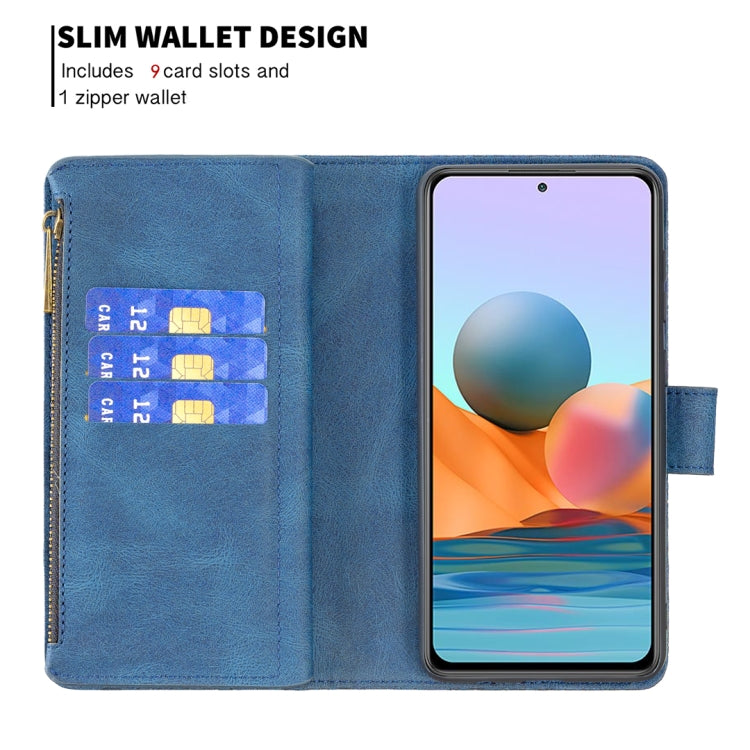 For Xiaomi Redmi Note 10 Pro Flying Butterfly Embossing Pattern Zipper Horizontal Flip Leather Case with Holder & Card Slots & Wallet(Blue) - Xiaomi Cases by buy2fix | Online Shopping UK | buy2fix
