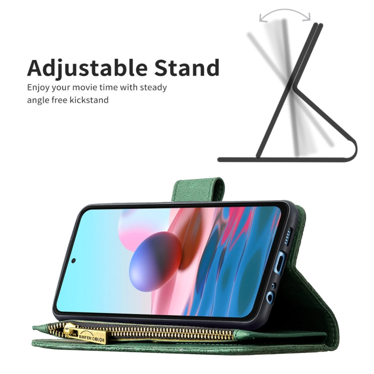 For Xiaomi Redmi Note 10 4G Flying Butterfly Embossing Pattern Zipper Horizontal Flip Leather Case with Holder & Card Slots & Wallet(Green) - Xiaomi Cases by buy2fix | Online Shopping UK | buy2fix