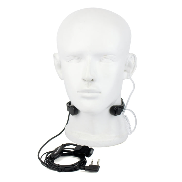 RETEVIS K-001 2 Pin Retractable Throat Covert Acoustic Tube Earphone Microphone for H-777/RT-5R by RETEVIS