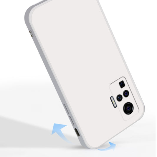 For vivo X50 Pro Solid Color Imitation Liquid Silicone Straight Edge Dropproof Full Coverage Protective Case(Blue) by buy2fix